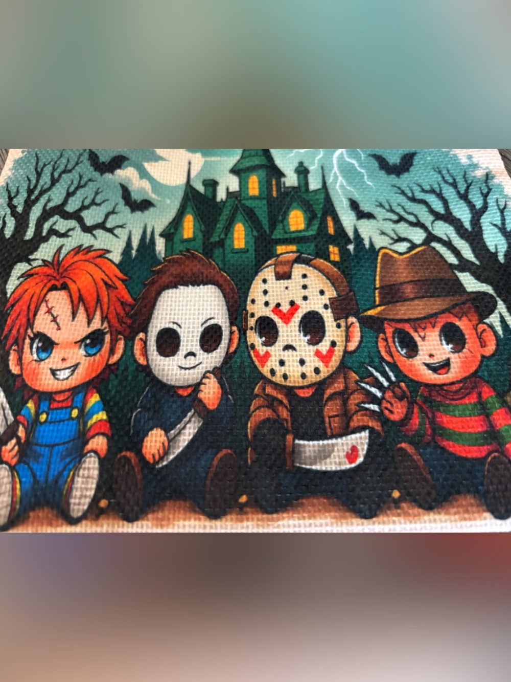 Chibi Horror Movie Villains Halloween Makeup Bag - Picture 8 of 8